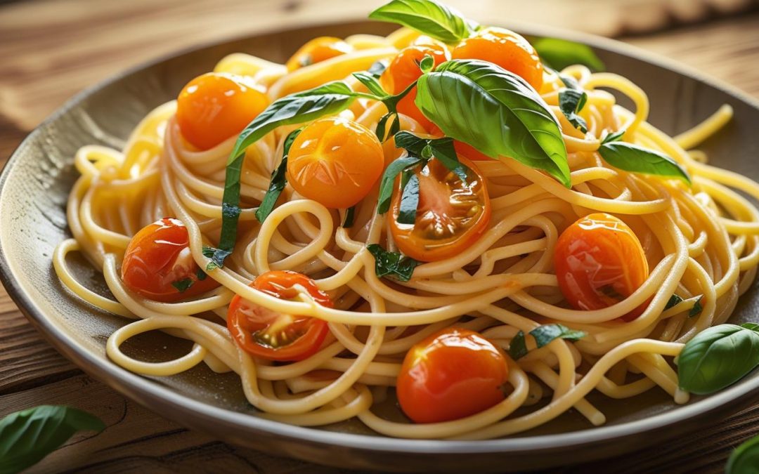 Sungold and Basil Pasta
